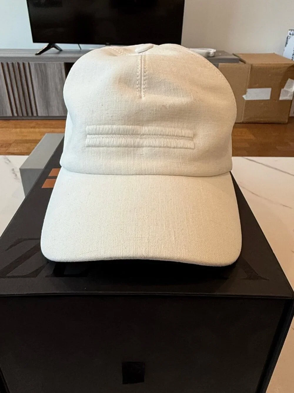 Zegna White Baseball Cap (SS26) Oasi Lino Large Limited Edition